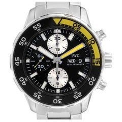 IWC Aquatimer Chronograph Black Yellow Day Date Men's Watch IW376701