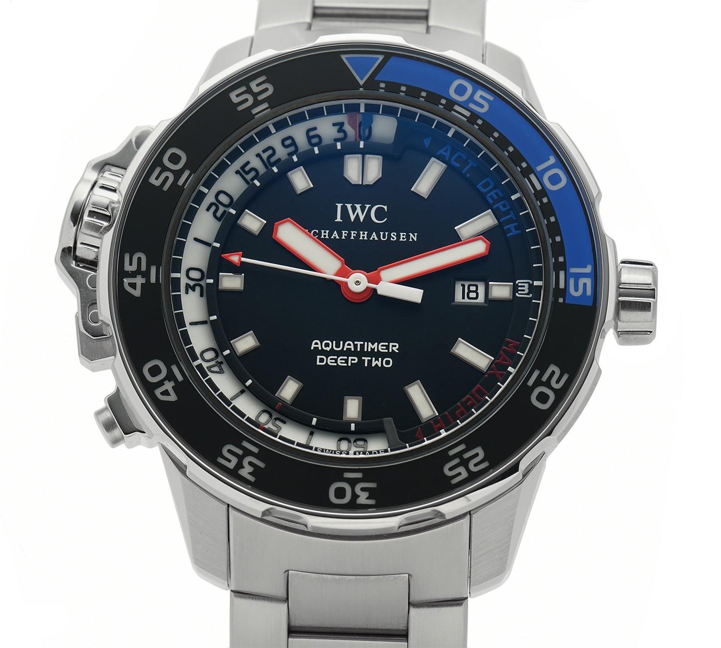 IWC Aquatimer IW354702, Black Dial, Certified and Warranty In Excellent Condition For Sale In Miami, FL