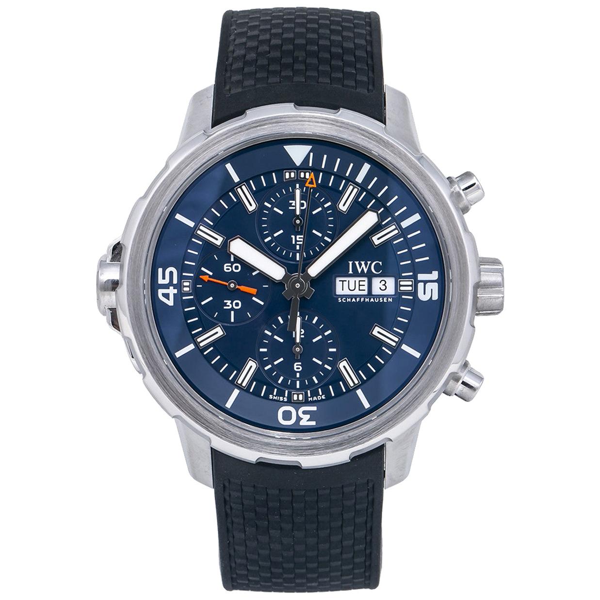 IWC Aquatimer IW376805 Chronograph Limited Edition Expedition Blue Dial Watch For Sale