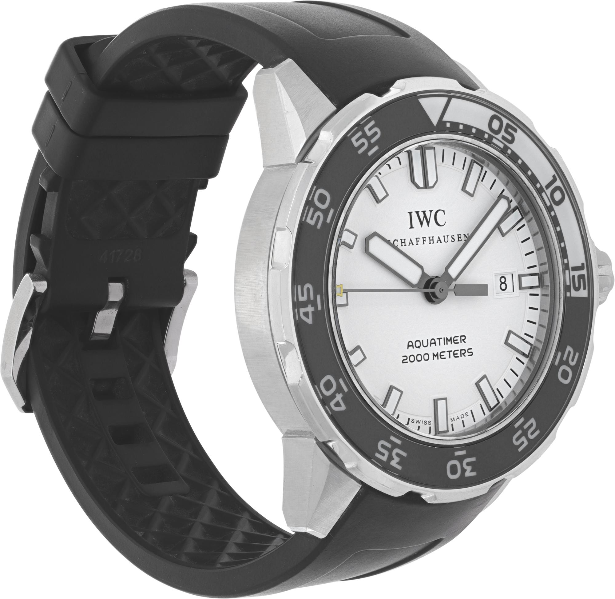 Orologio da polso automatico IWC Aquatimer in Steele con quadrante nero Ref IW356806 In condizioni ottime in vendita a Surfside, FL