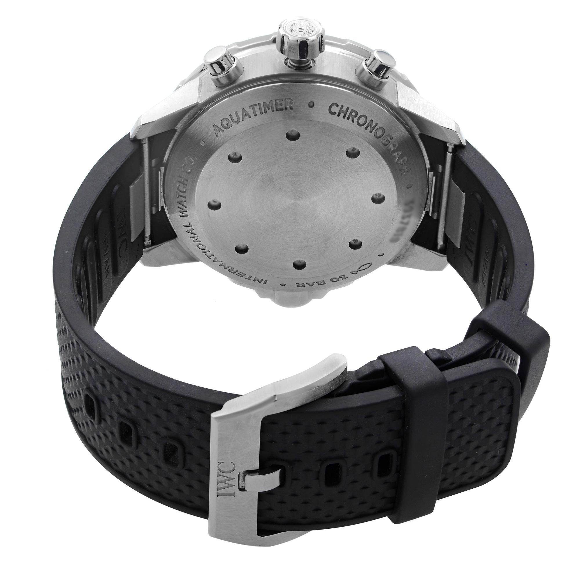 IWC Aquatimer Steel Chrono Black Dial Day Date Automatic Men's Watch IW376803 2