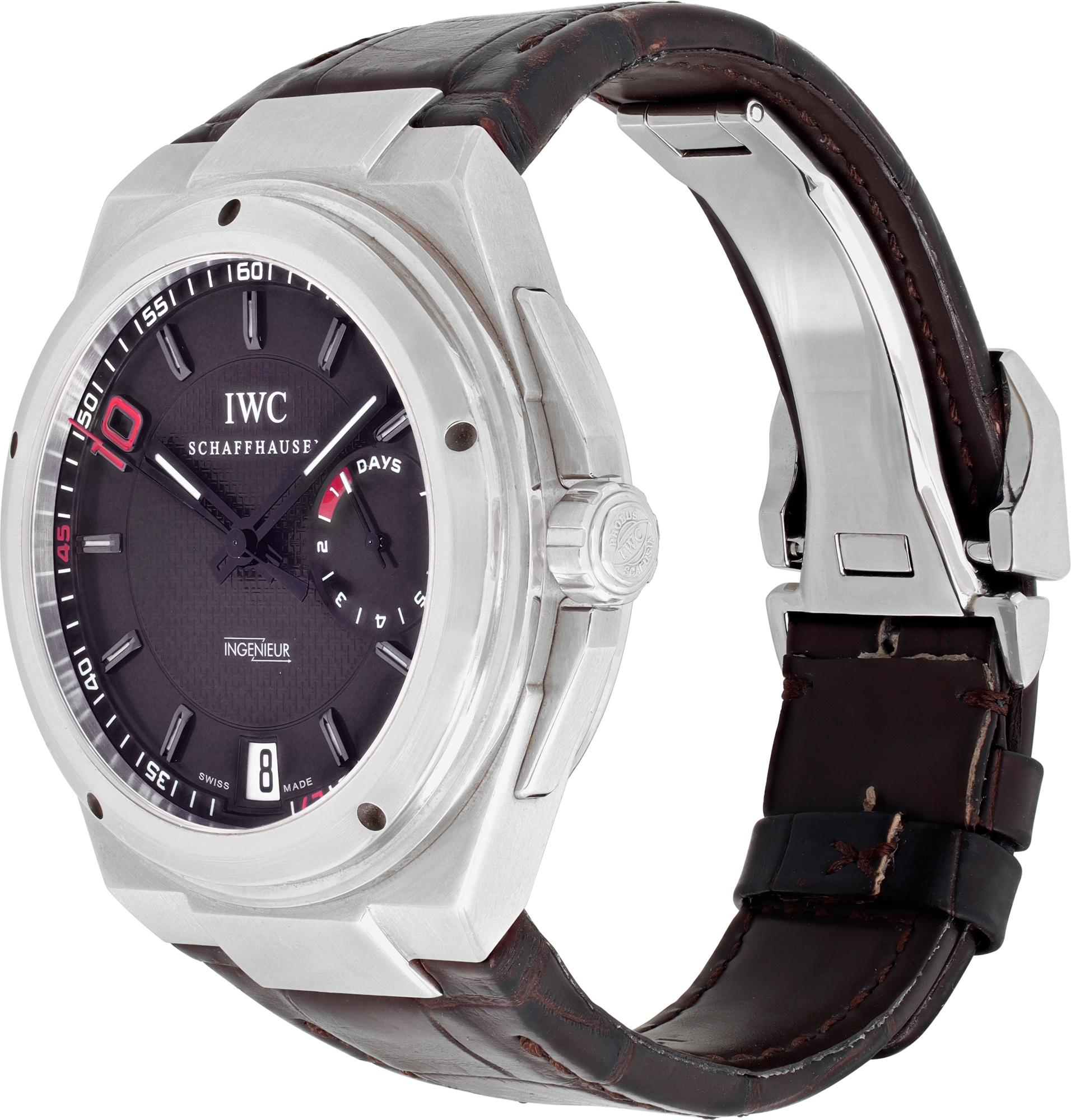 IWC Big Ingenieur Zinedine Zidane Limited Edition in stainless steel on leather strap. Chocolate brown dial. With sweep seconds, date and power reserve. 47 mm case size. With box and papers.Circa 2000. Ref IW500508. LImited to 500 pieces. Fine