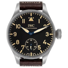 Used IWC Big Pilot Heritage Black Dial Titanium Mens Watch IW510301 Box Papers
