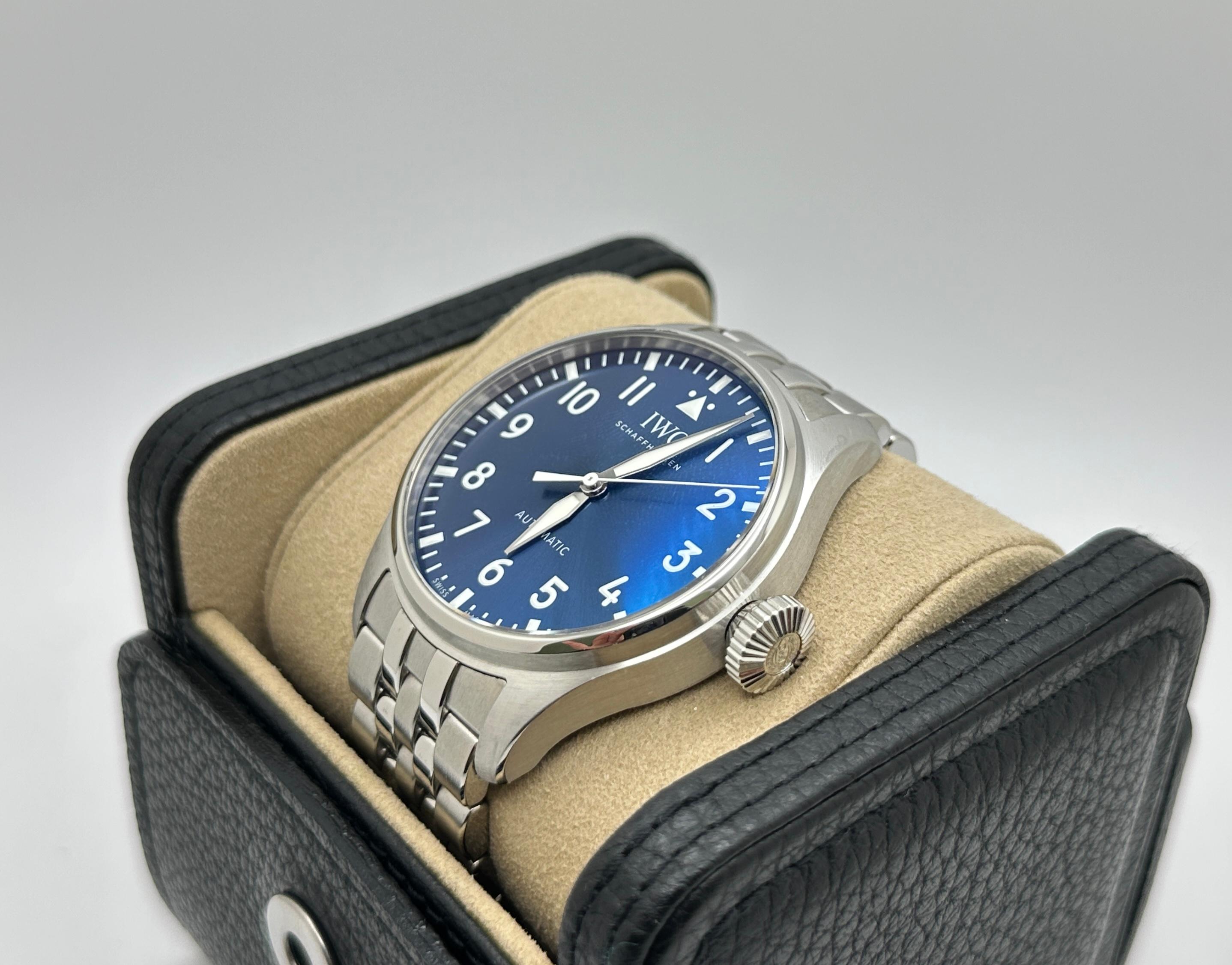 De los hombres Reloj de Aviador IWC Big Pilot IW329304 43mm Esfera Azul Acero Inoxidable Caja Papel en venta
