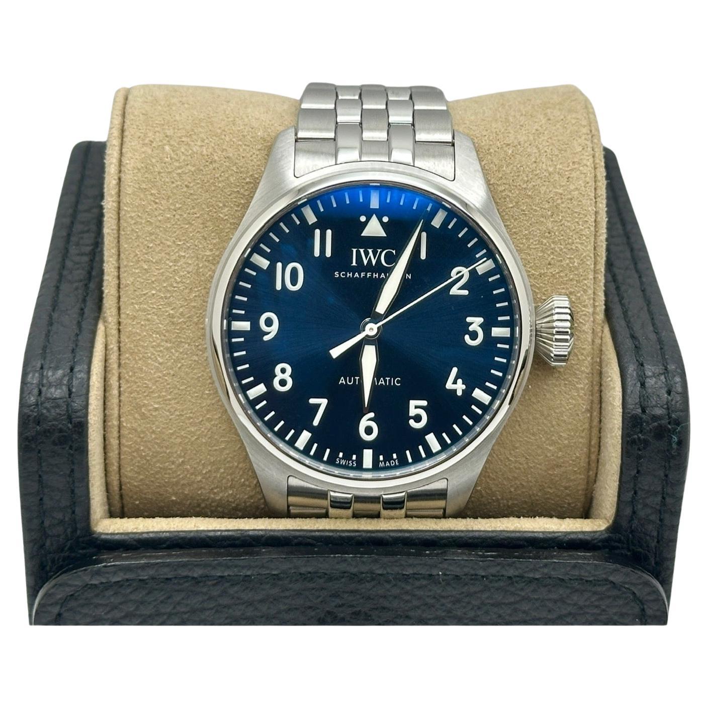 Reloj de Aviador IWC Big Pilot IW329304 43mm Esfera Azul Acero Inoxidable Caja Papel