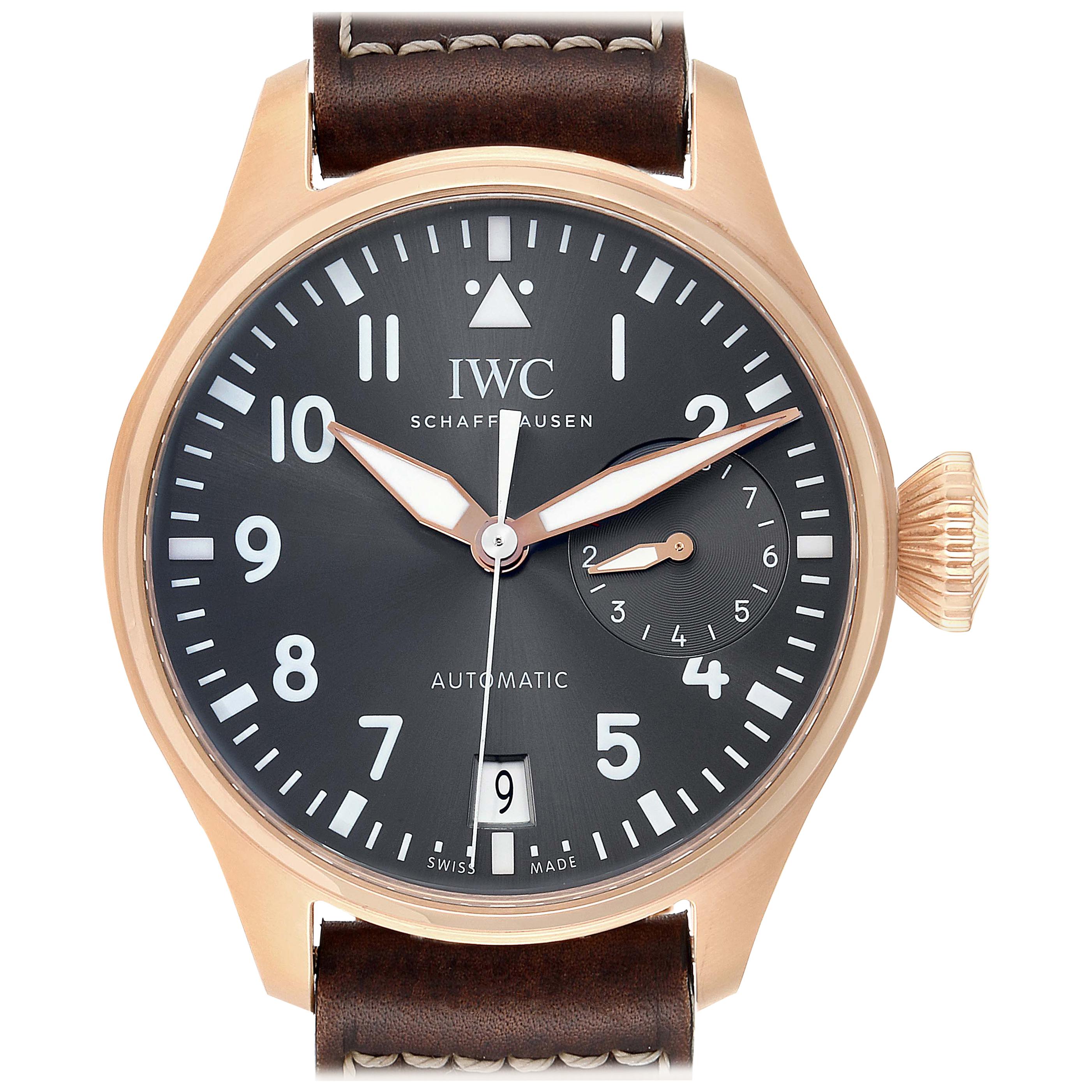 IWC Big Pilot Spitfire Slate Dial Rose Gold Men
s Watch IW500917 Box Card