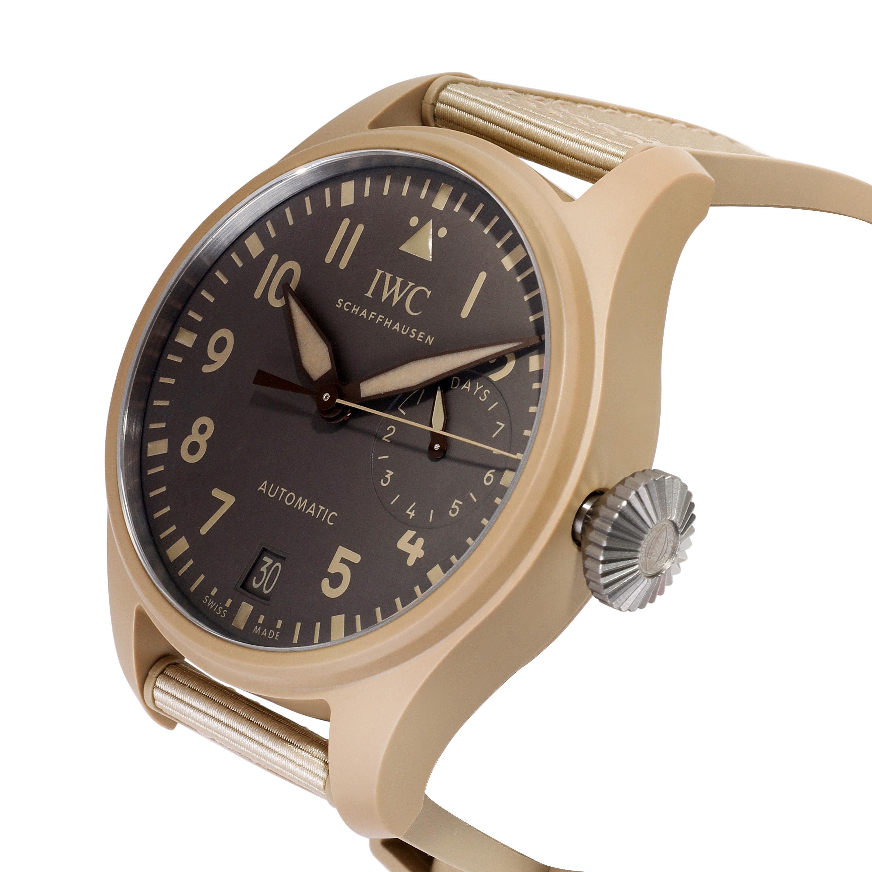 IWC Big Pilot Top Gun Mojave Desert Edition IW506003 Men's Watch in Ceramic In New Condition For Sale In New York, NY