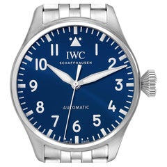 Used IWC Big Pilots 43mm Steel Blue Dial Mens Automatic Watch IW329304 Box Card
