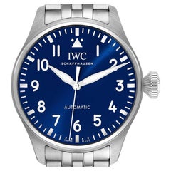 Used IWC Big Pilots Steel Blue Dial Mens Automatic Watch IW329304
