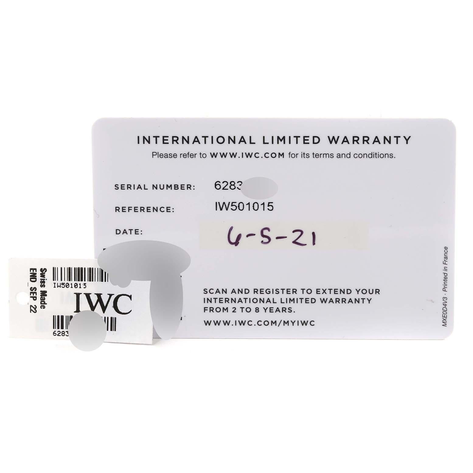 IWC Big Pilots 46mm Green Dial Automatic Steel Mens Watch IW501015 Box Card 3