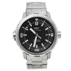 IWC Black Stainless Steel Aquatimer IW329002 Automatic Men's Wristwatch 43 mm