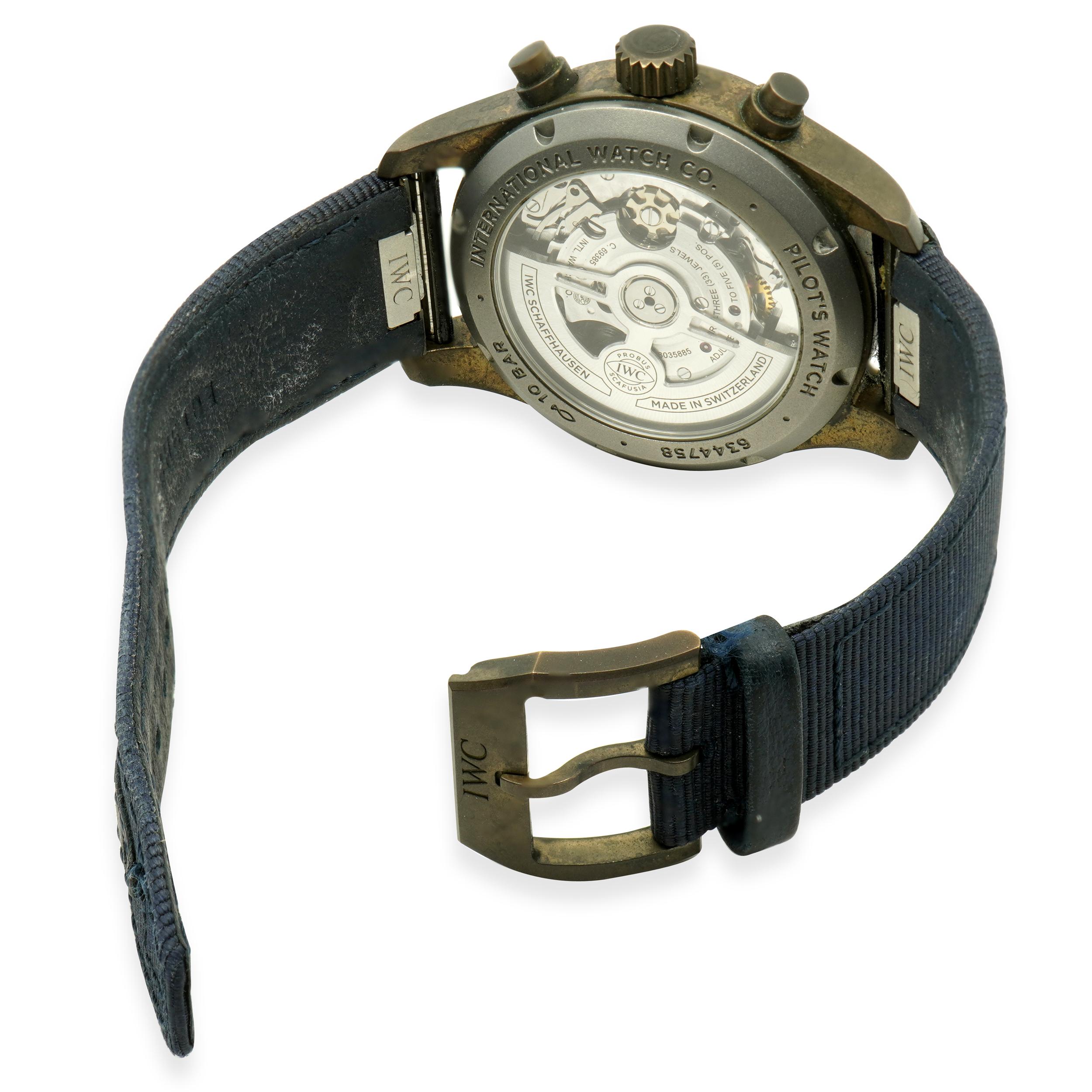 Orologio cronografo IWC Bronze Pilots 41mm In condizioni ottime in vendita a Scottsdale, AZ