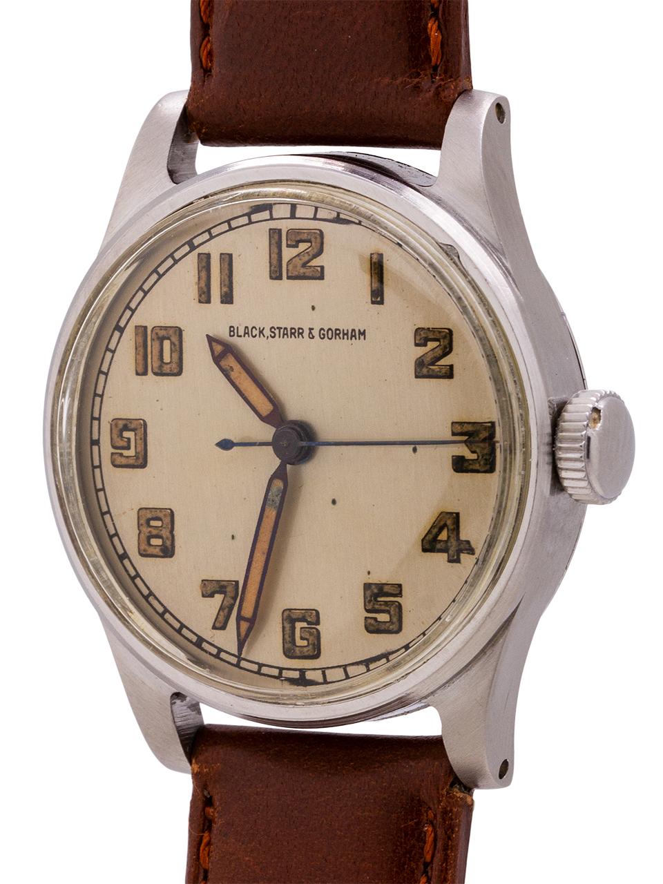 IWC Calatrava Signiert Schwarzer Starr & Gorham, um 1942 im Zustand „Hervorragend“ in West Hollywood, CA