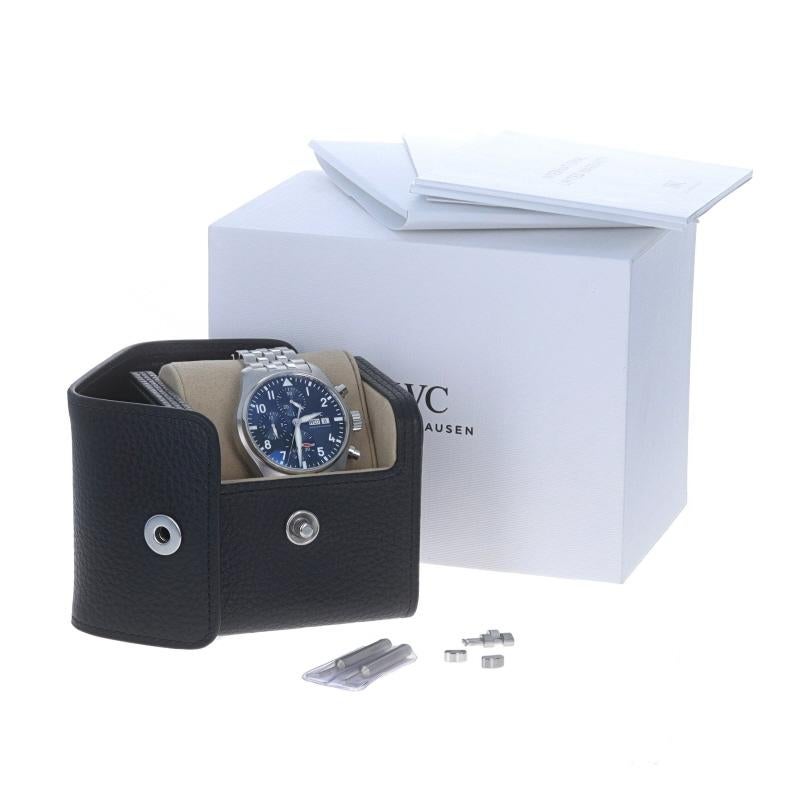 IWC Chronograph Pilot's Watch 41 Mens Wristwatch IW388102 Stainless Auto 1YrWnty In Excellent Condition For Sale In Greensboro, NC