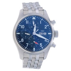 Used IWC Chronograph Pilot's Watch 41 Mens Wristwatch IW388102 Stainless Auto 1YrWnty