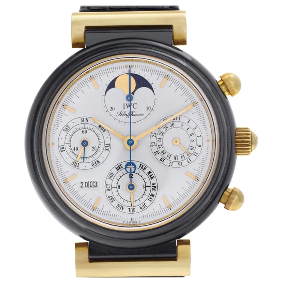 IWC Da Vinci IW3755-02 18 Karat Gold and Ceramic White Dial Automatic Watch For Sale