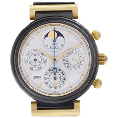 Retro IWC Da Vinci IW3755-02 18 Karat Gold and Ceramic White Dial Automatic Watch