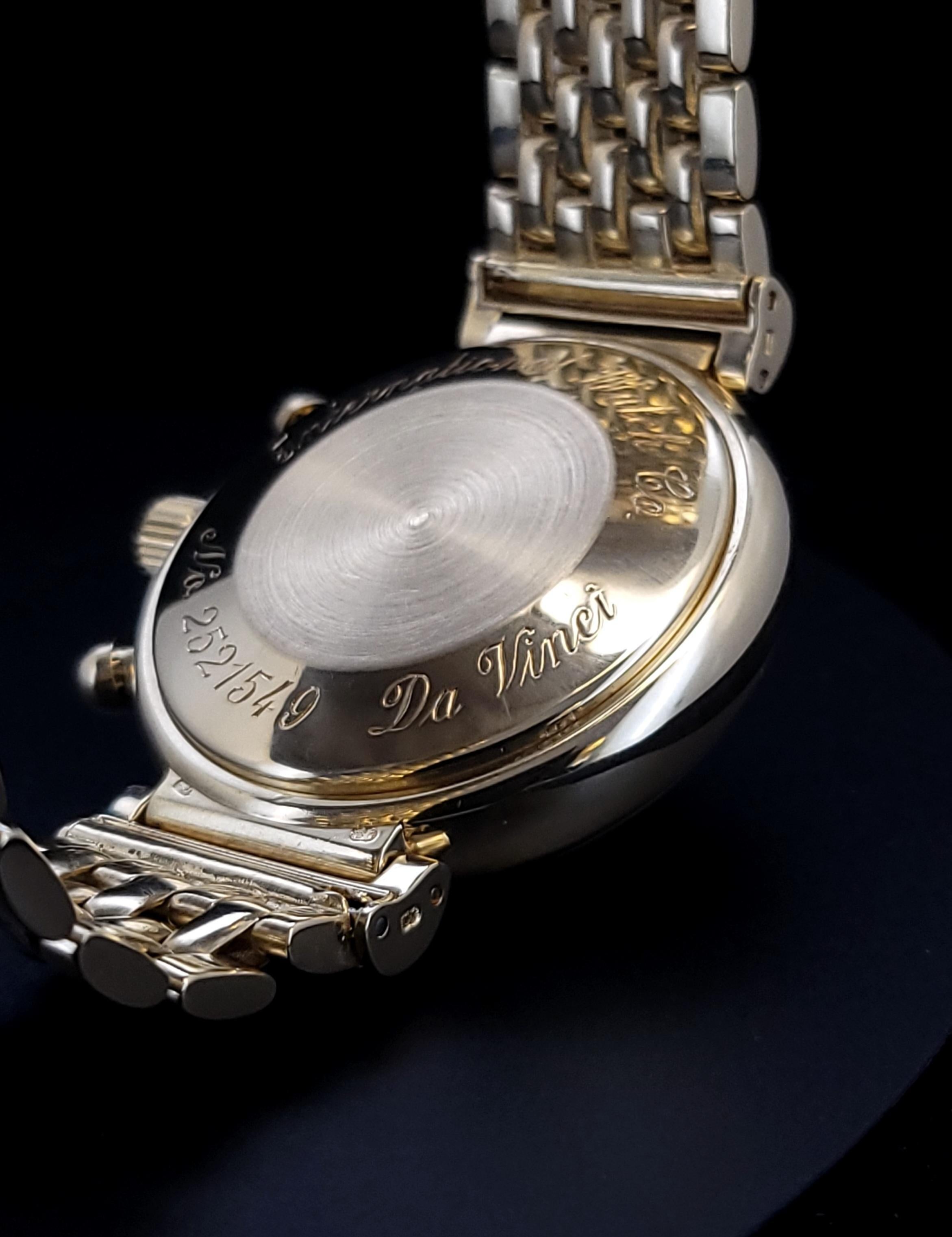 Orologio da polso da uomo IWC Da Vinci MOON PHASE CHRON Calendario Perpetuo YGOLD 18K 750 in vendita 2