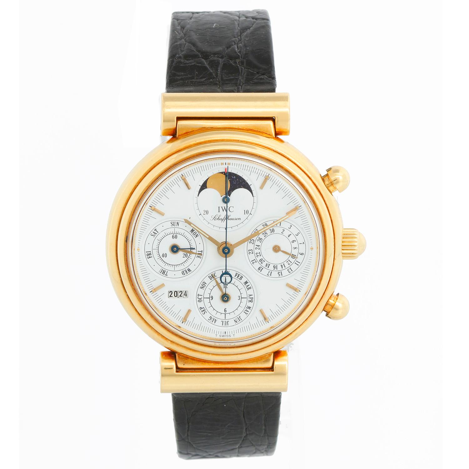 Men's IWC Da Vinci  Perpetual Calendar Chronograph Yellow Gold Mens Watch IW375003