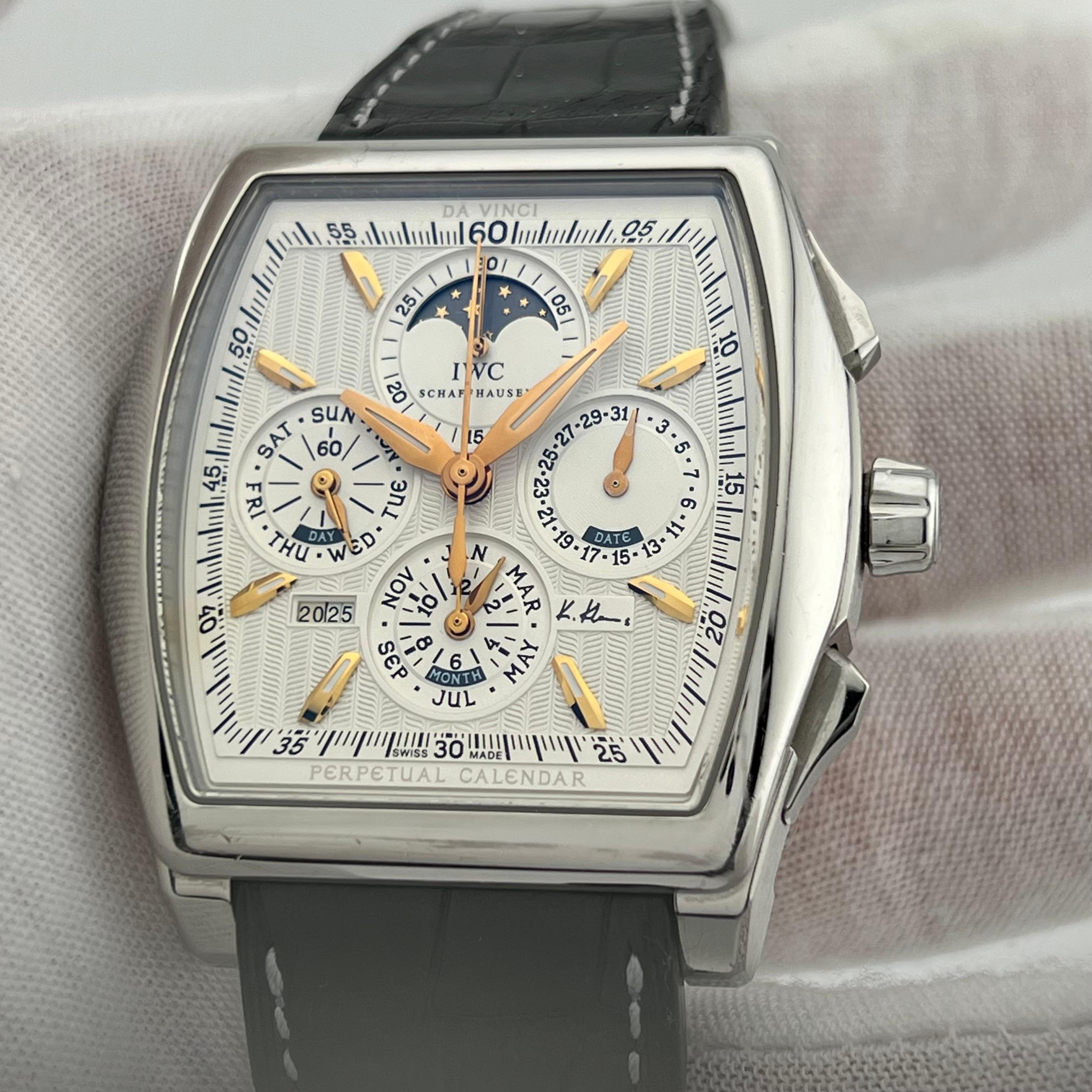 Men's IWC Da Vinci Perpetual Calendar IW376207 Kurt Klaus Edition Steel Box Paper For Sale