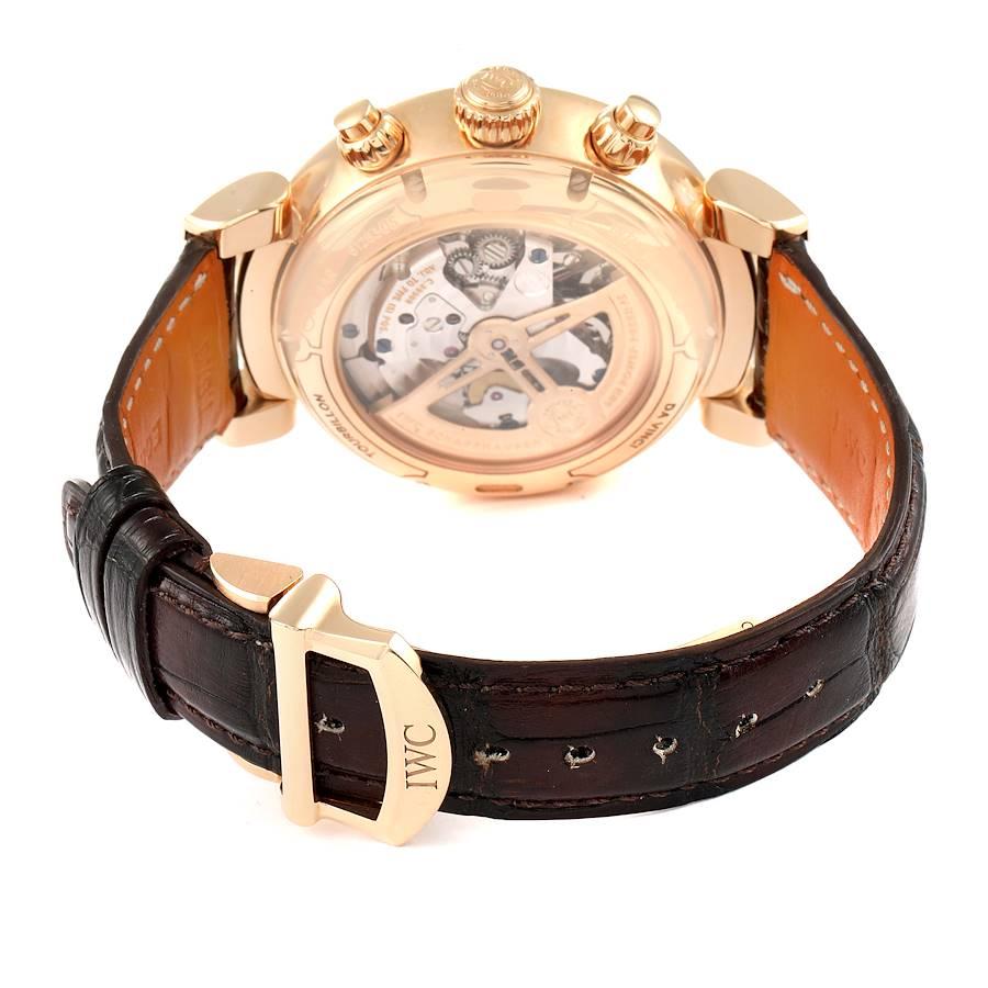 Men's IWC Da Vinci Tourbillon FlyBack Retrograde Rose Gold Watch IW393101 Box Papers For Sale