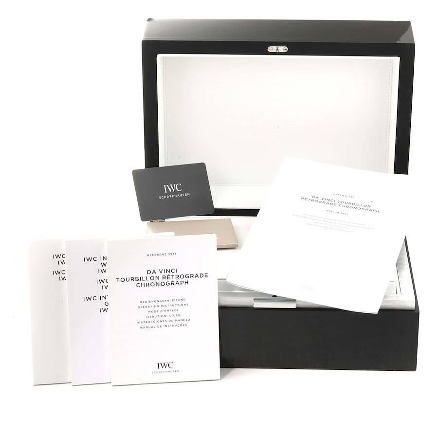 Montre IWC Da Vinci tourbillon FlyBack rétrograde en or rose, avec boîte et papiers d'origine IW393101 en vente 5