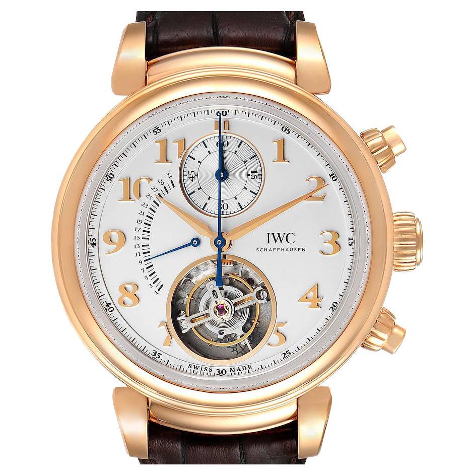 IWC Da Vinci Tourbillon FlyBack Retrograde Rose Gold Watch IW393101 Box Papers
