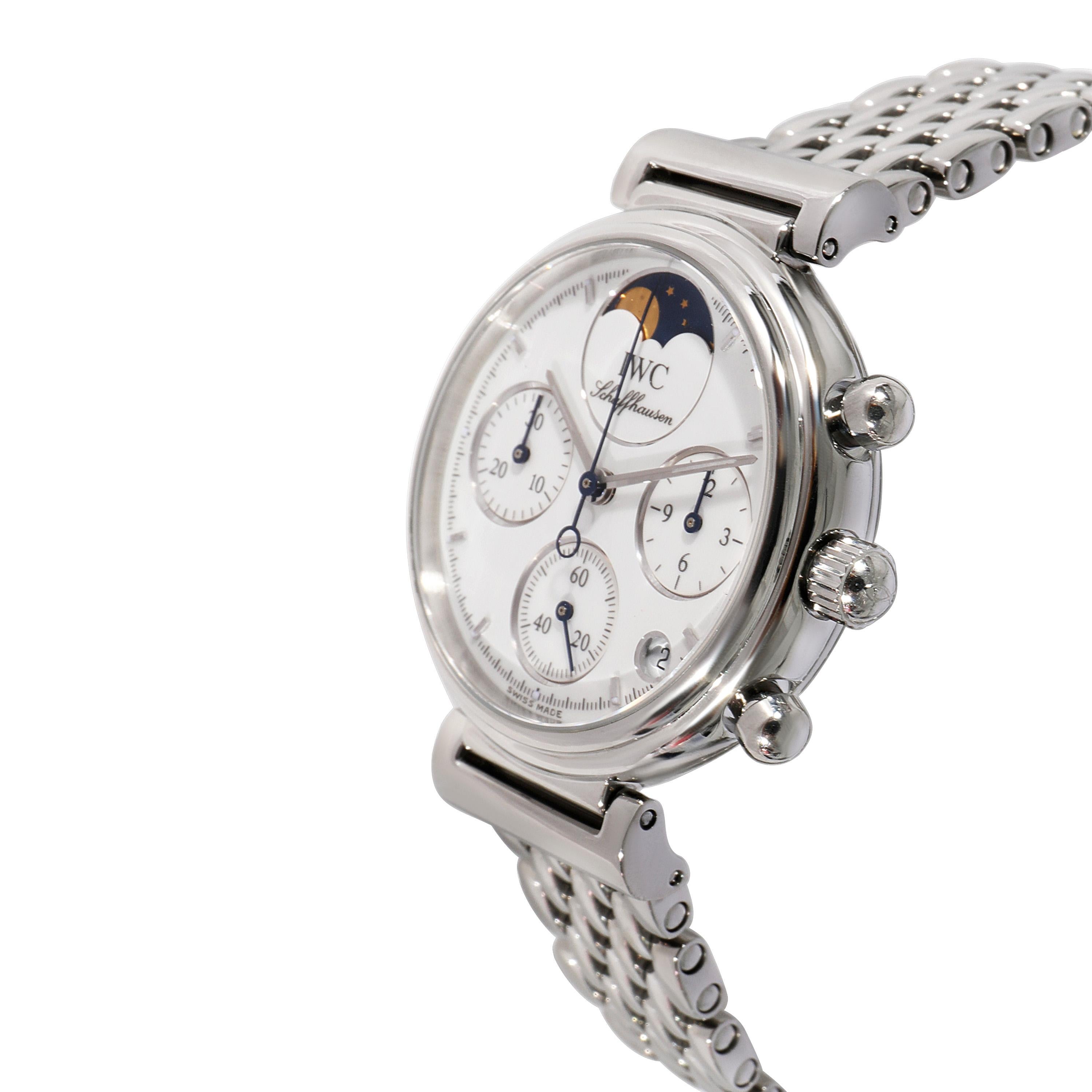 IWC DaVinci IW373606 Damenuhr aus Edelstahl im Zustand „Hervorragend“ in New York, NY