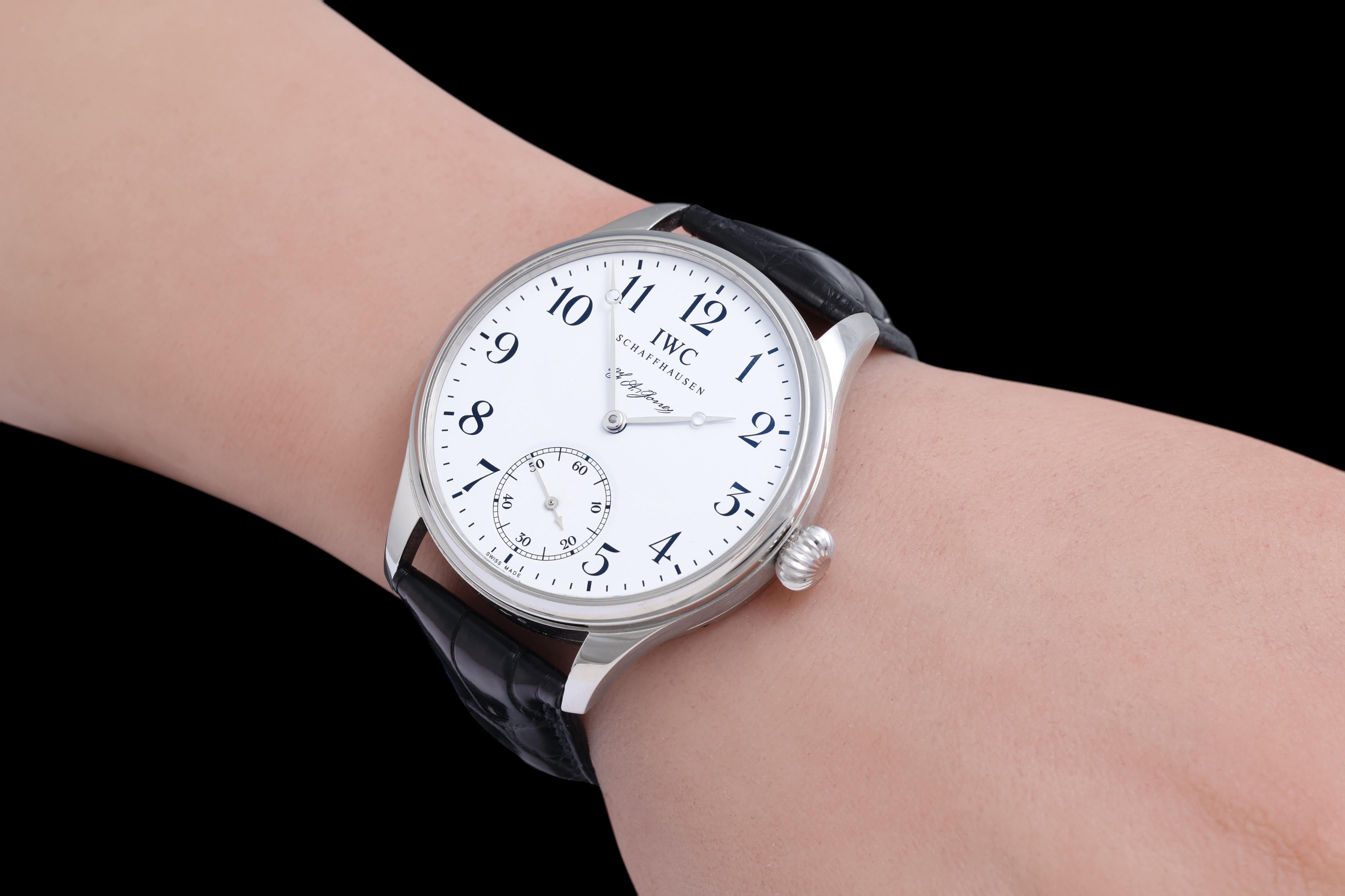 IWC F.A.Jones Portuguese Platinum Limited Edition Wristwatch, IW544202, Full Set For Sale 11