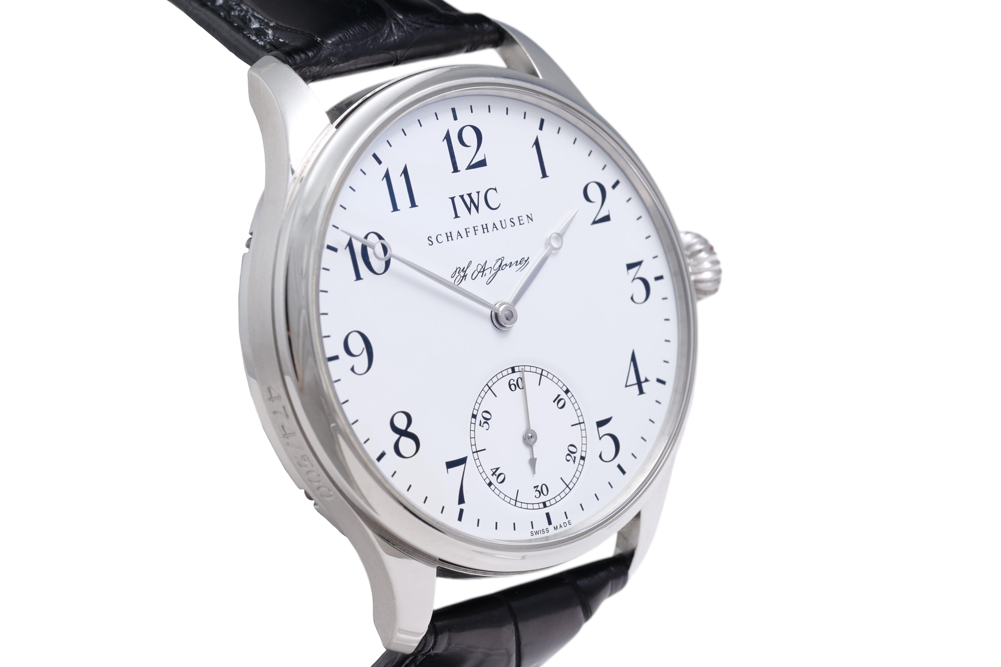 IWC F.A.Jones Portuguese Platinum Limited Edition Wristwatch, IW544202, Full Set For Sale 1