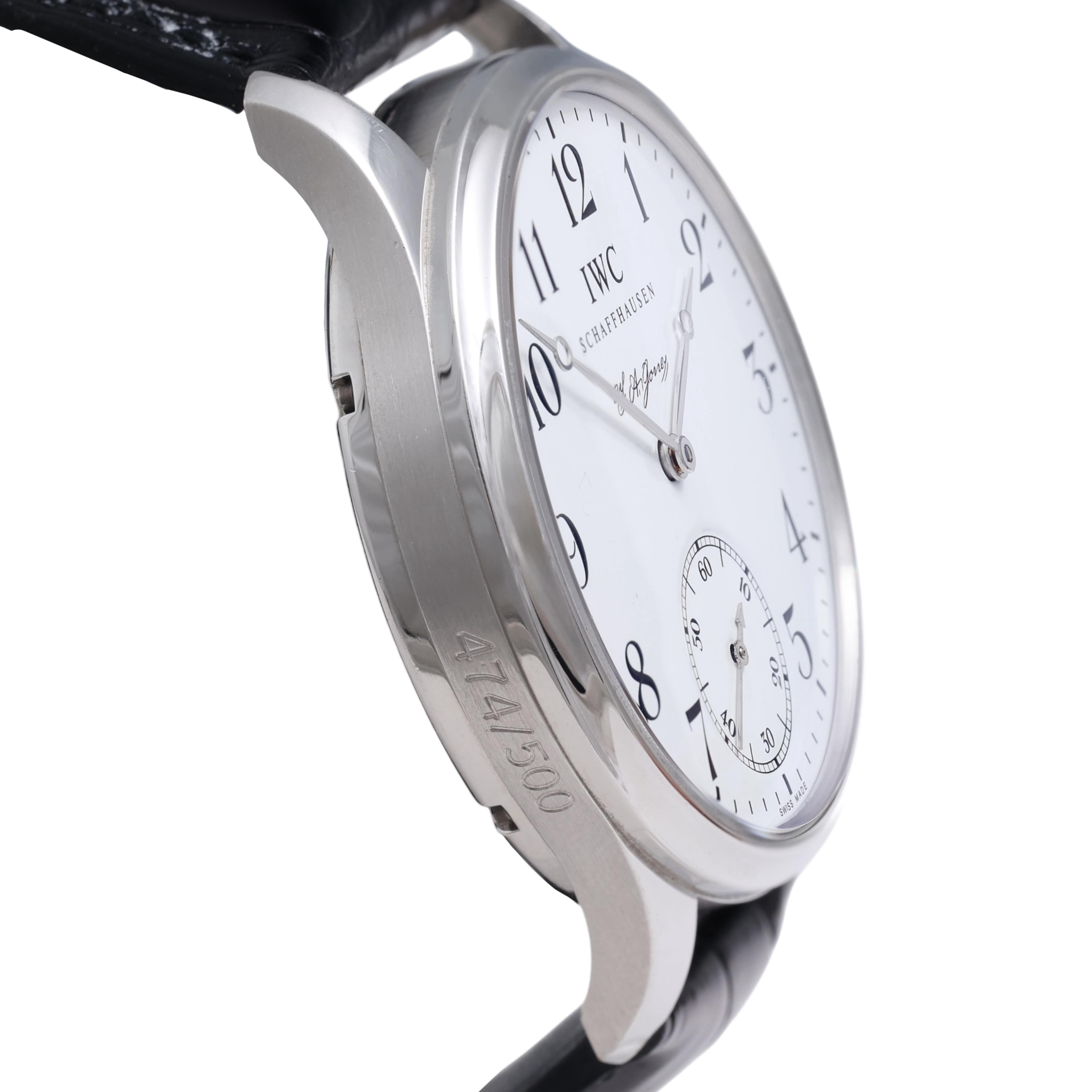 IWC F.A.Jones Portuguese Platinum Limited Edition Wristwatch, IW544202, Full Set For Sale 2