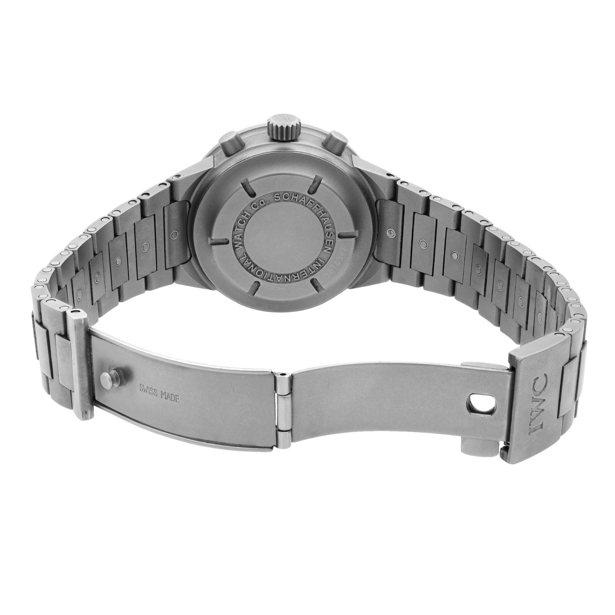 Modern IWC GST Chronograph Titanium Day-Date Black Dial Automatic Men's Watch IW3707-03
