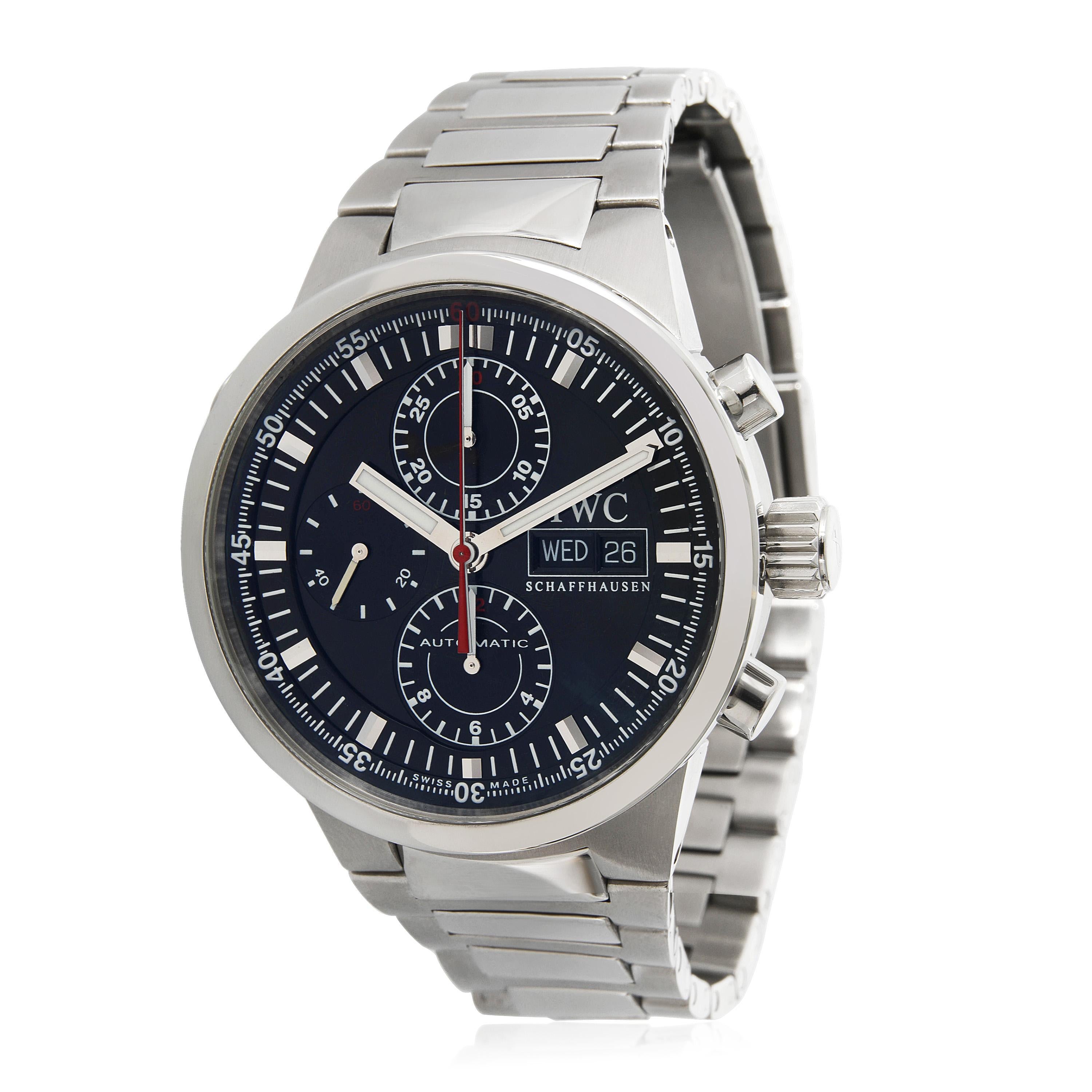 IWC GST Rattrapante IW371518 Men's Watch in  Stainless Steel In Excellent Condition For Sale In New York, NY