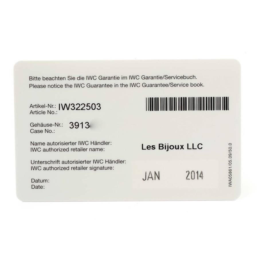 IWC Ingenieur AMG Keramik Schwarzes Zifferblatt Automatik-Herrenuhr IW322503 Box Card im Angebot 4