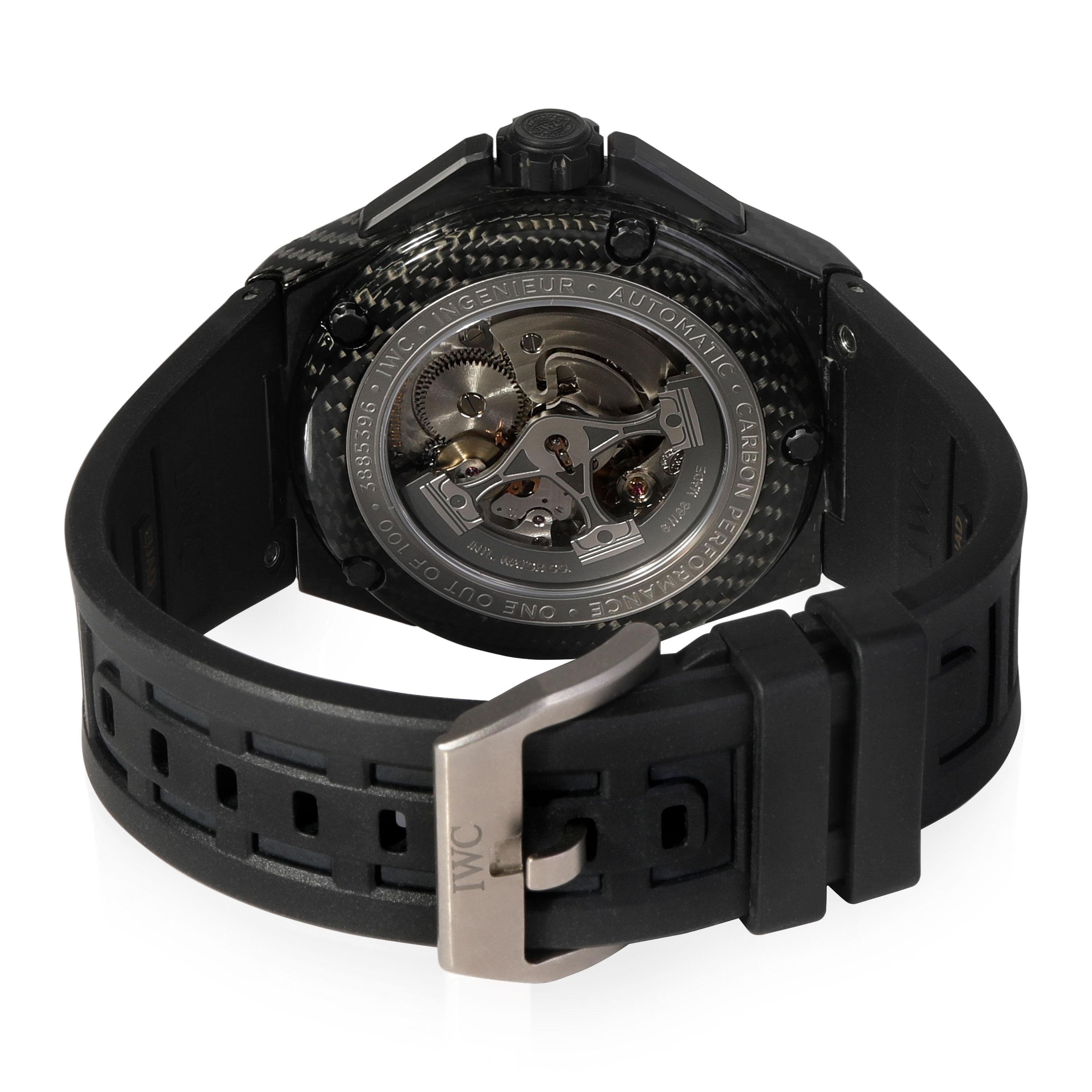 IWC Ingenieur Carbon Performance IW322402 Herrenuhr in  Kohlefaser

SKU: 116237

PRIMÄRE DETAILS
Marke: IWC
Modell: Ingenieur Carbon Leistung
Herkunftsland: Schweiz
Uhrwerk Typ: Mechanisch: Automatik/Kinetik
Herstellungsjahr: 2010-2019
Zustand: