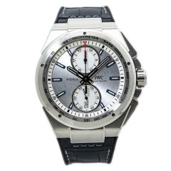 Used IWC Ingenieur Chronograph Racer IW378509 Silver Dial Men Watch Box & Card 2014