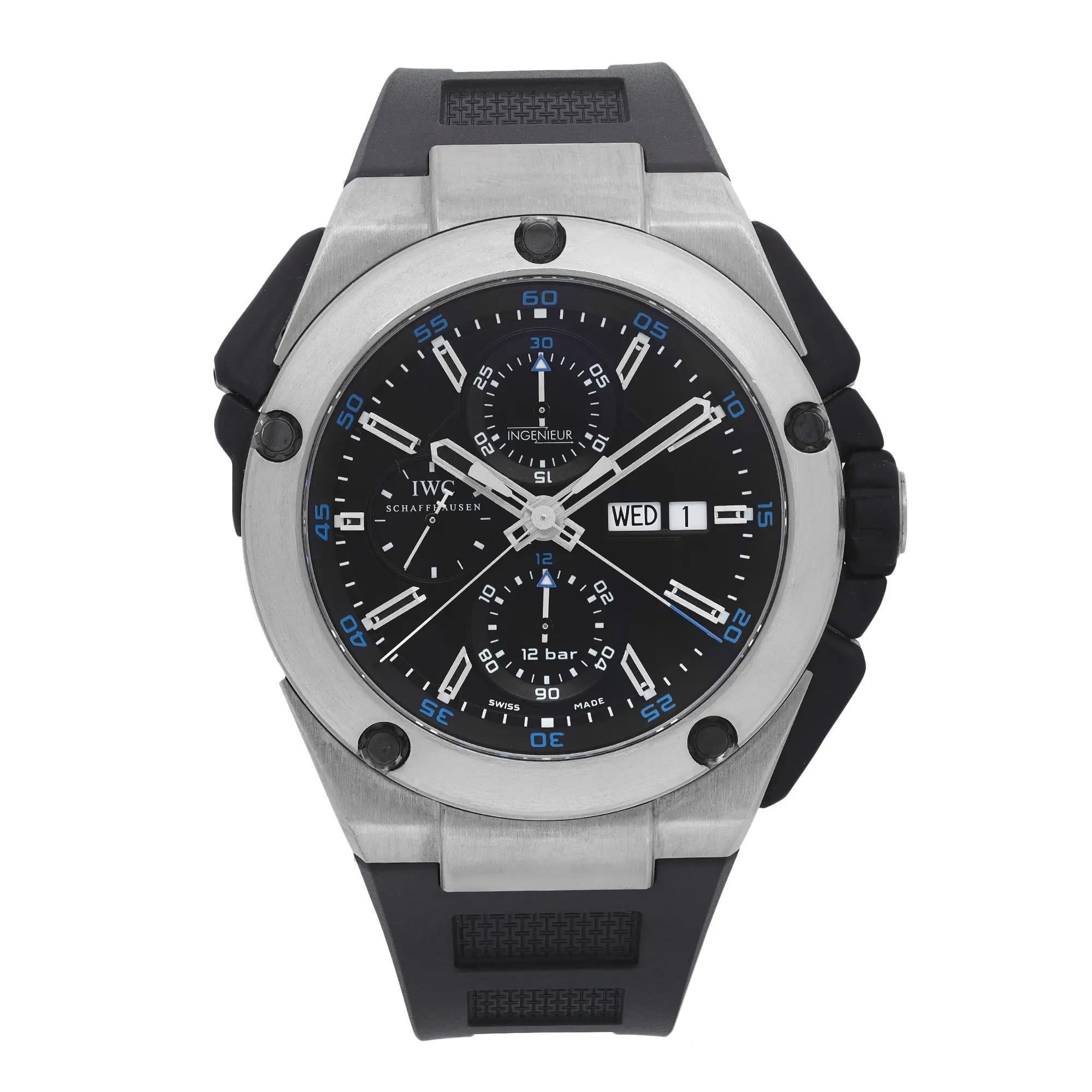IWC Ingenieur Double chronograph Titanium Black Dial Automatic Watch IW376501 For Sale