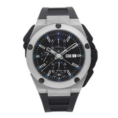 Used IWC Ingenieur Double chronograph Titanium Black Dial Automatic Watch IW376501