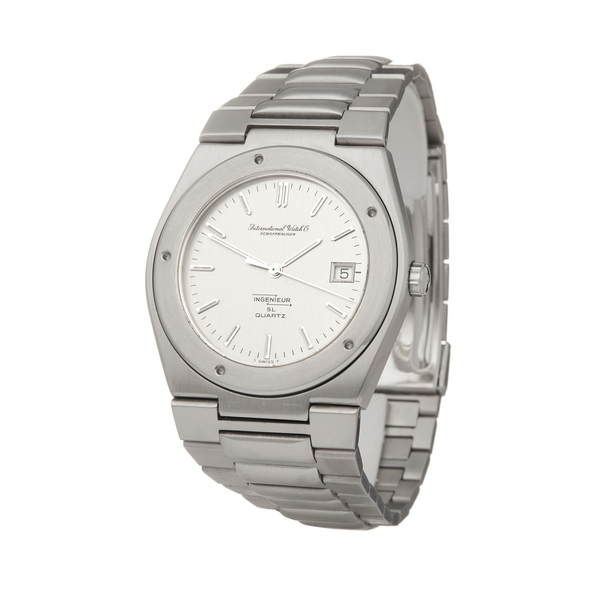 Ref: W5884
Manufacturer: IWC
Model: Ingenieur
Model Ref: IW1832
Age: Circa 1980's
Gender: Mens
Complete With: Presentation Box
Dial: Silver roman
Glass: Sapphire Crystal
Movement: Automatic
Water Resistance: Not Recommended for Use in Water
Case: