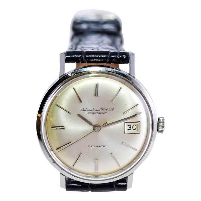 I.W.C. International Steel Mid-Century Automatic 1960's with Original Dial For Sale 3