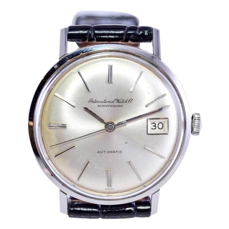 I.W.C. International Steel Mid-Century Automatic 1960's with Original Dial For Sale 4