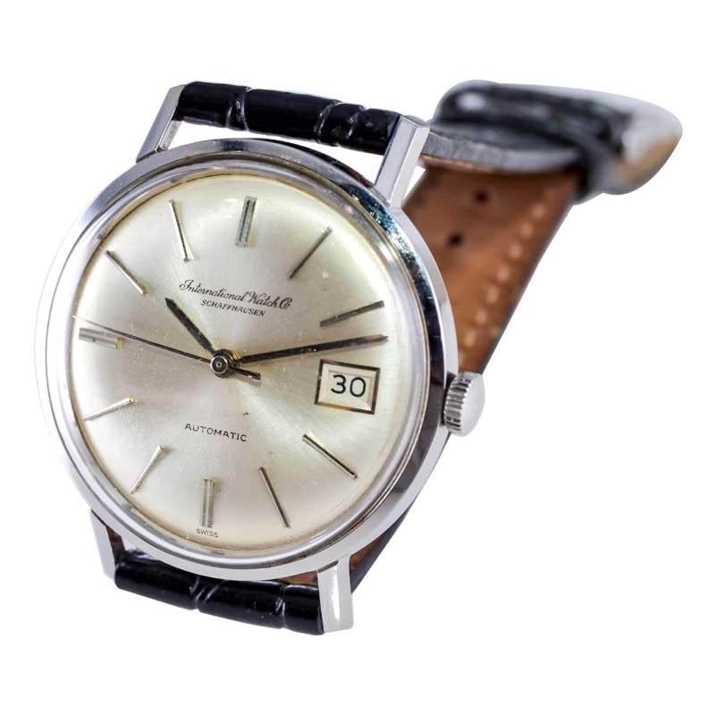 I.W.C. International Steel Mid-Century Automatic 1960's with Original Dial For Sale 5