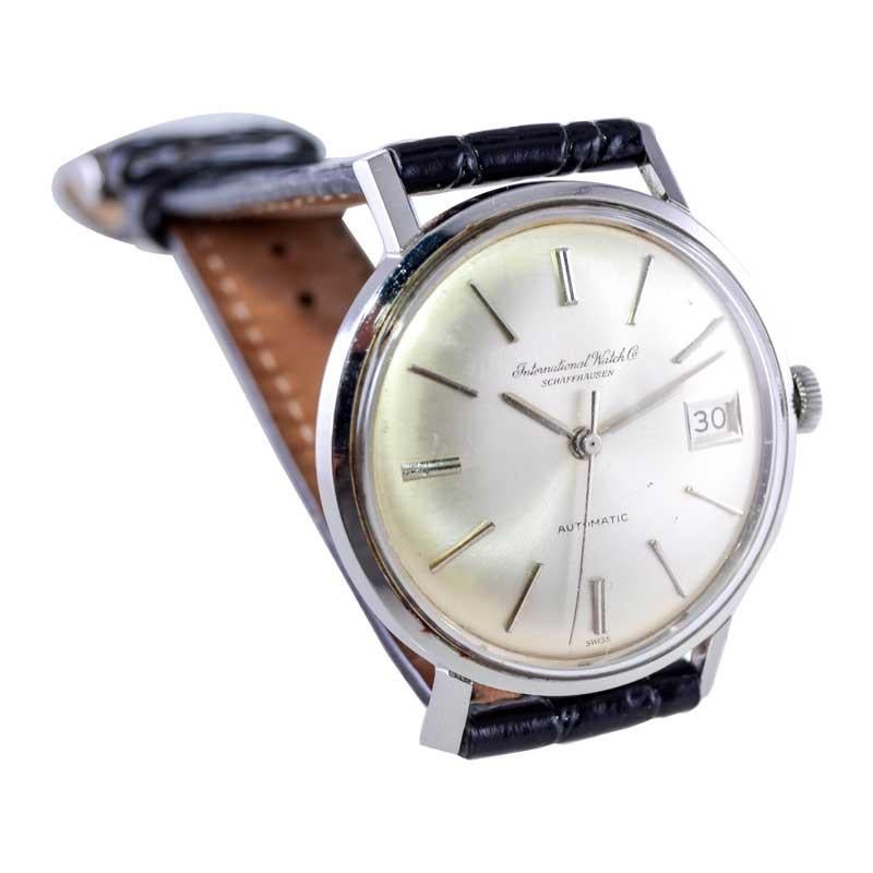 Women's or Men's I.W.C. International Steel Mid-Century Automatic 1960's with Original Dial For Sale
