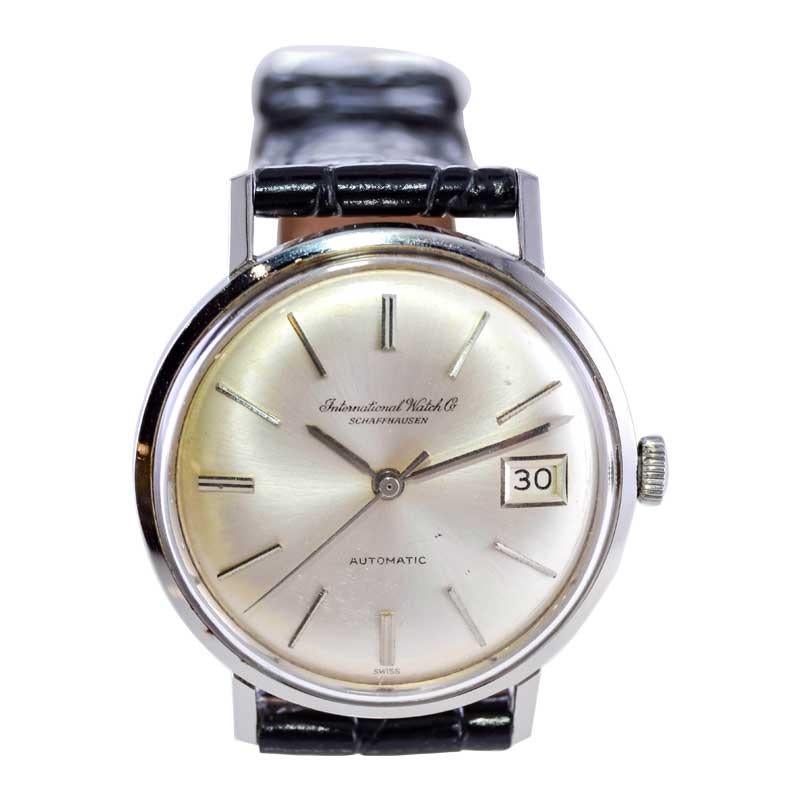 I.W.C. International Steel Mid-Century Automatic 1960's with Original Dial For Sale 2