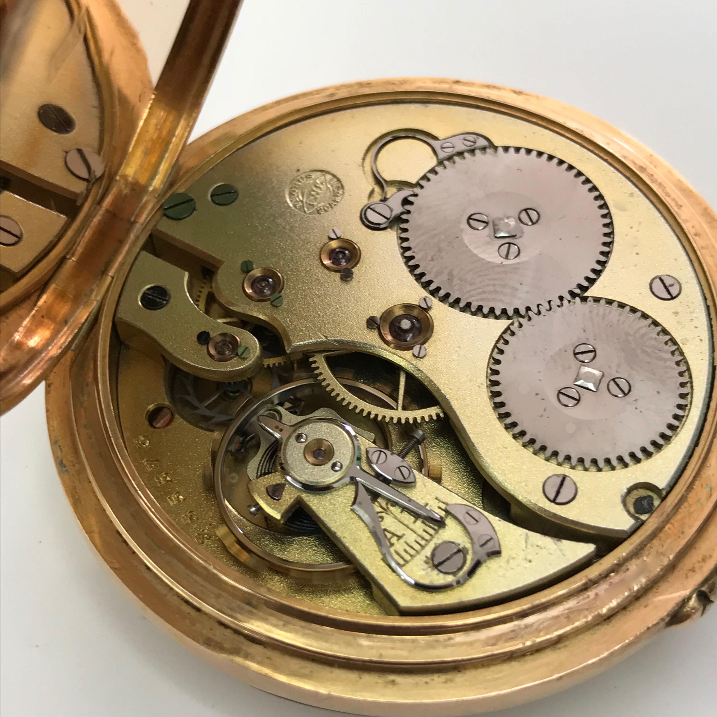  IWC International Watch & Co pocket watch in 18 karat gold. 1910s Swiss Made 8