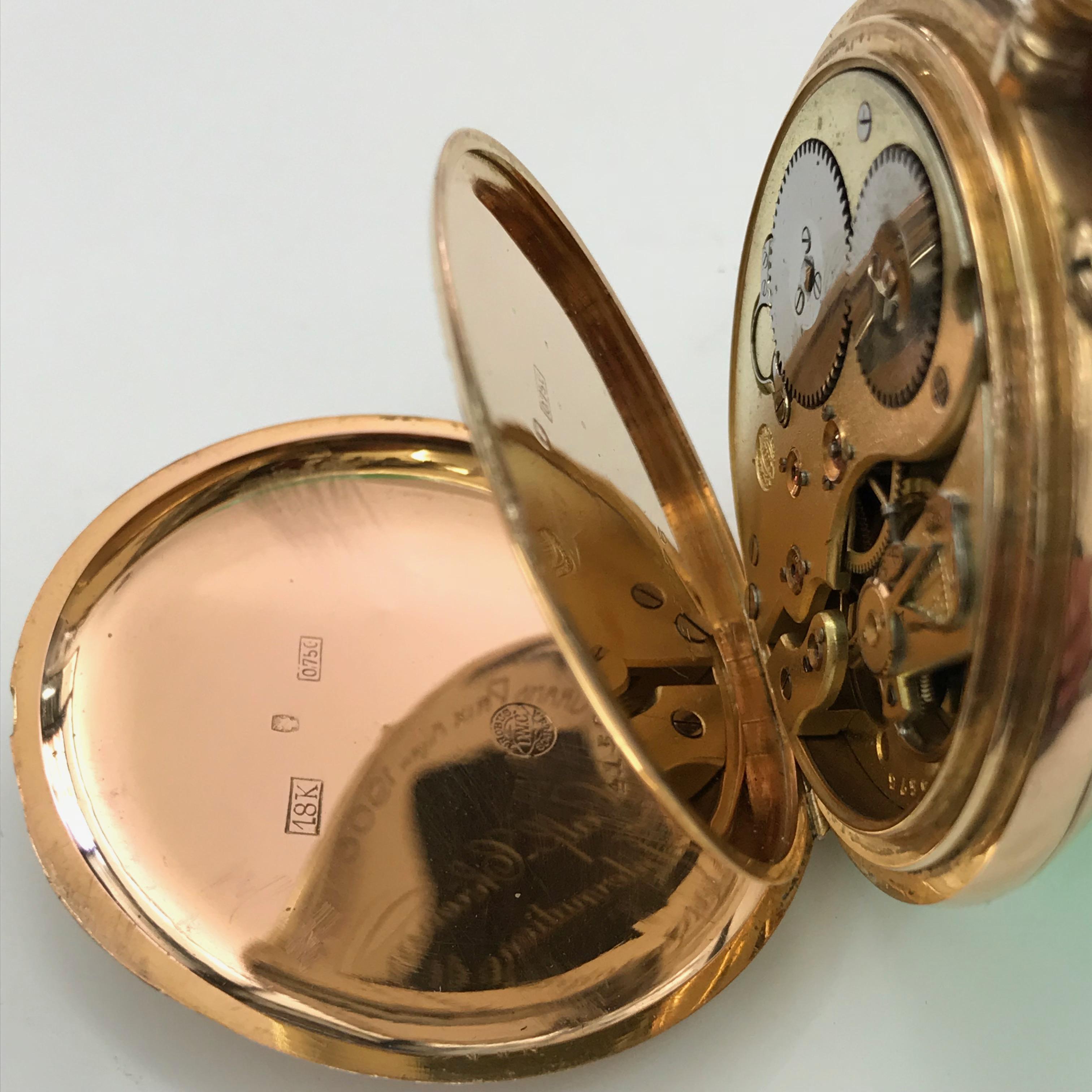  IWC International Watch & Co pocket watch in 18 karat gold. 1910s Swiss Made In Good Condition In Roma, IT