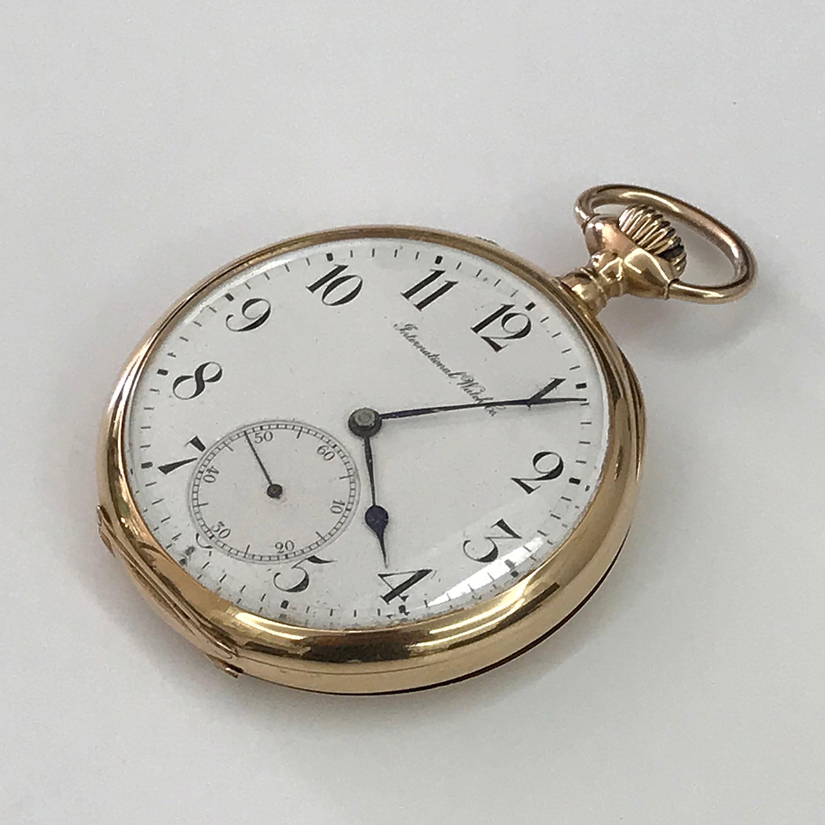  IWC International Watch & Co pocket watch in 18 karat gold. 1910s Swiss Made 1