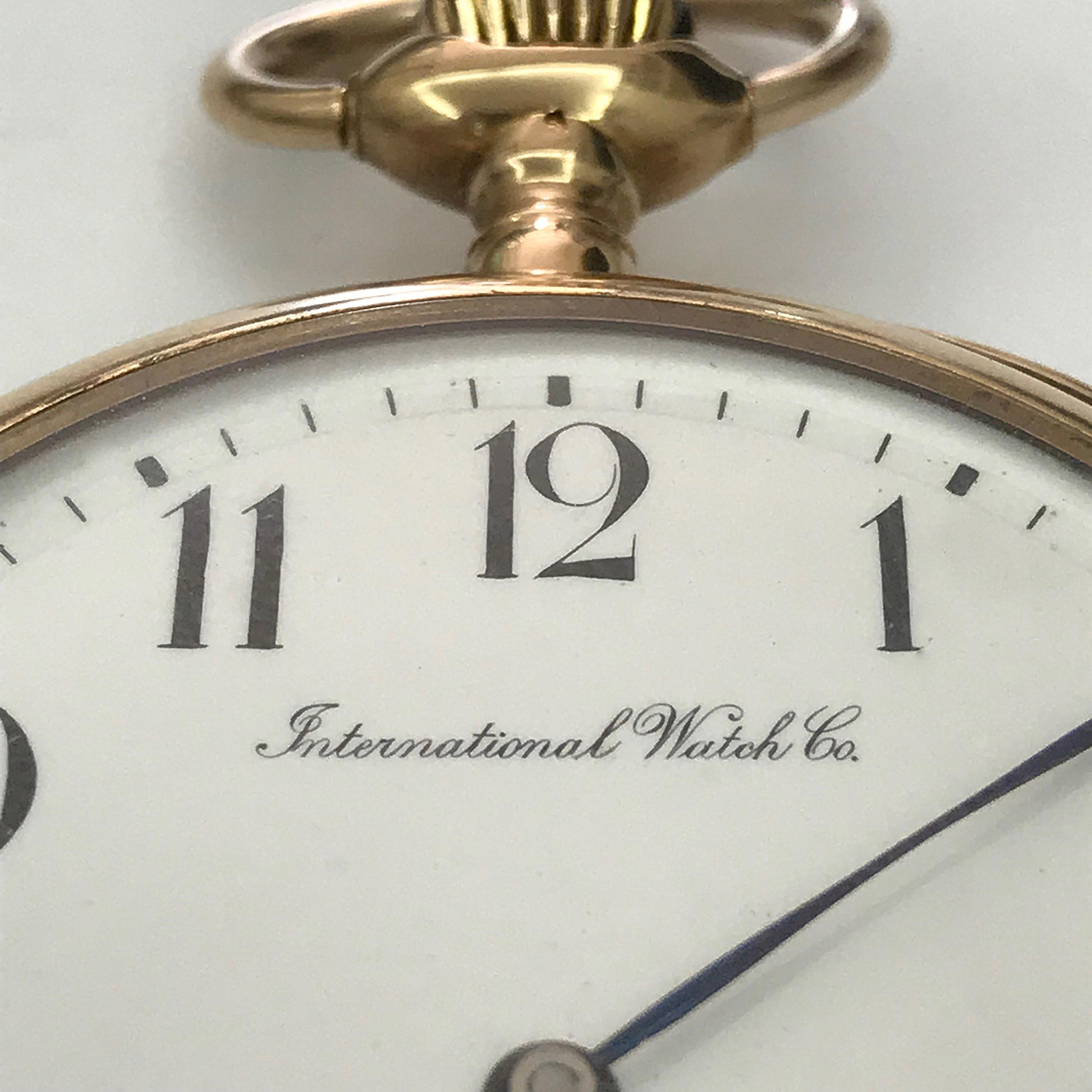  IWC International Watch & Co pocket watch in 18 karat gold. 1910s Swiss Made 2