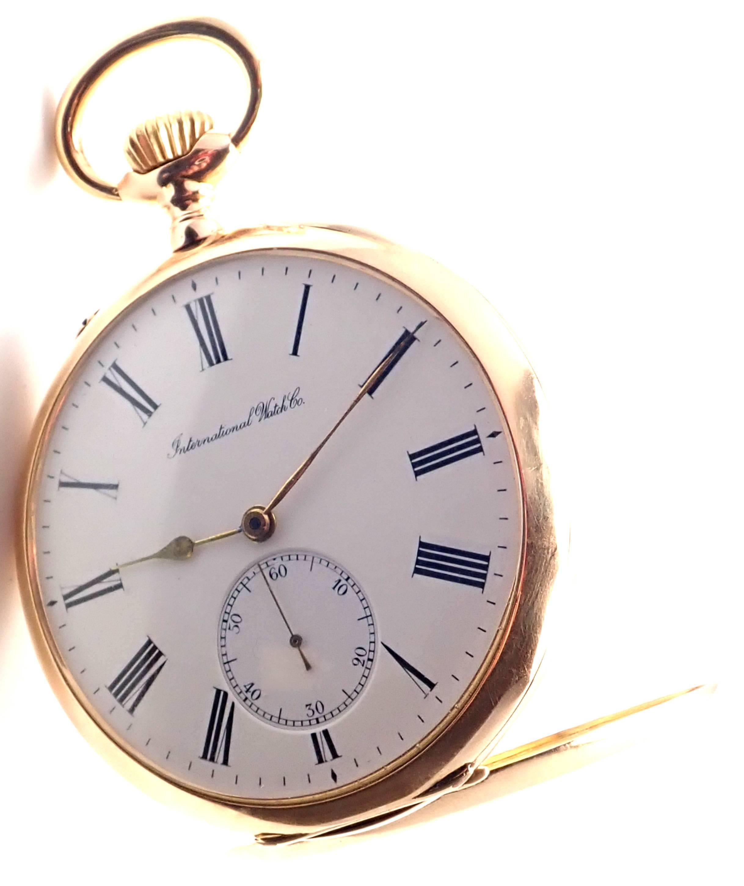 IWC International Watch Co. Yellow Gold Pocket Watch In New Condition In Holland, PA