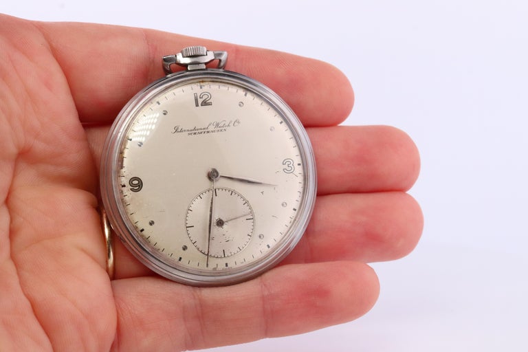 Montre De Poche Suisse Vintage IWC Schaffhausen Argent, Mécanique, Sans Cadran - Mouvement Excellent